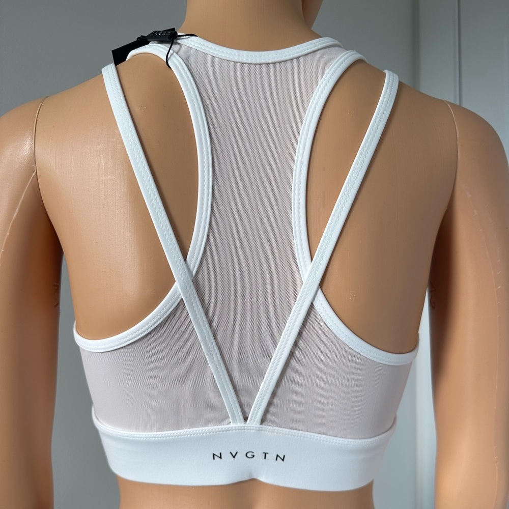 White NVGTN Sports Bra